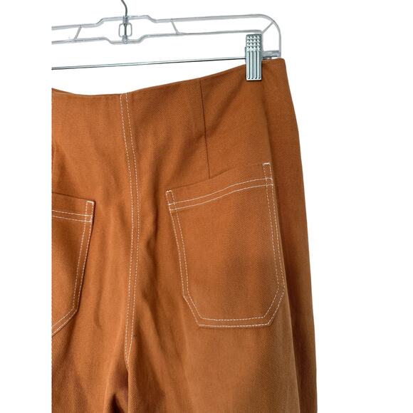 OhSevenDays Brown Copper High Waisted Pick Pocket Wide Leg Trousers Size XL - Picture 9 of 16